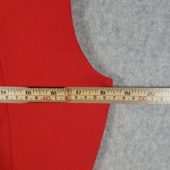 Calvin Klein Womens Dress Grommet Neck Sheath 10 Red Sleeveless Workwear Chic - Picture 6 of 12